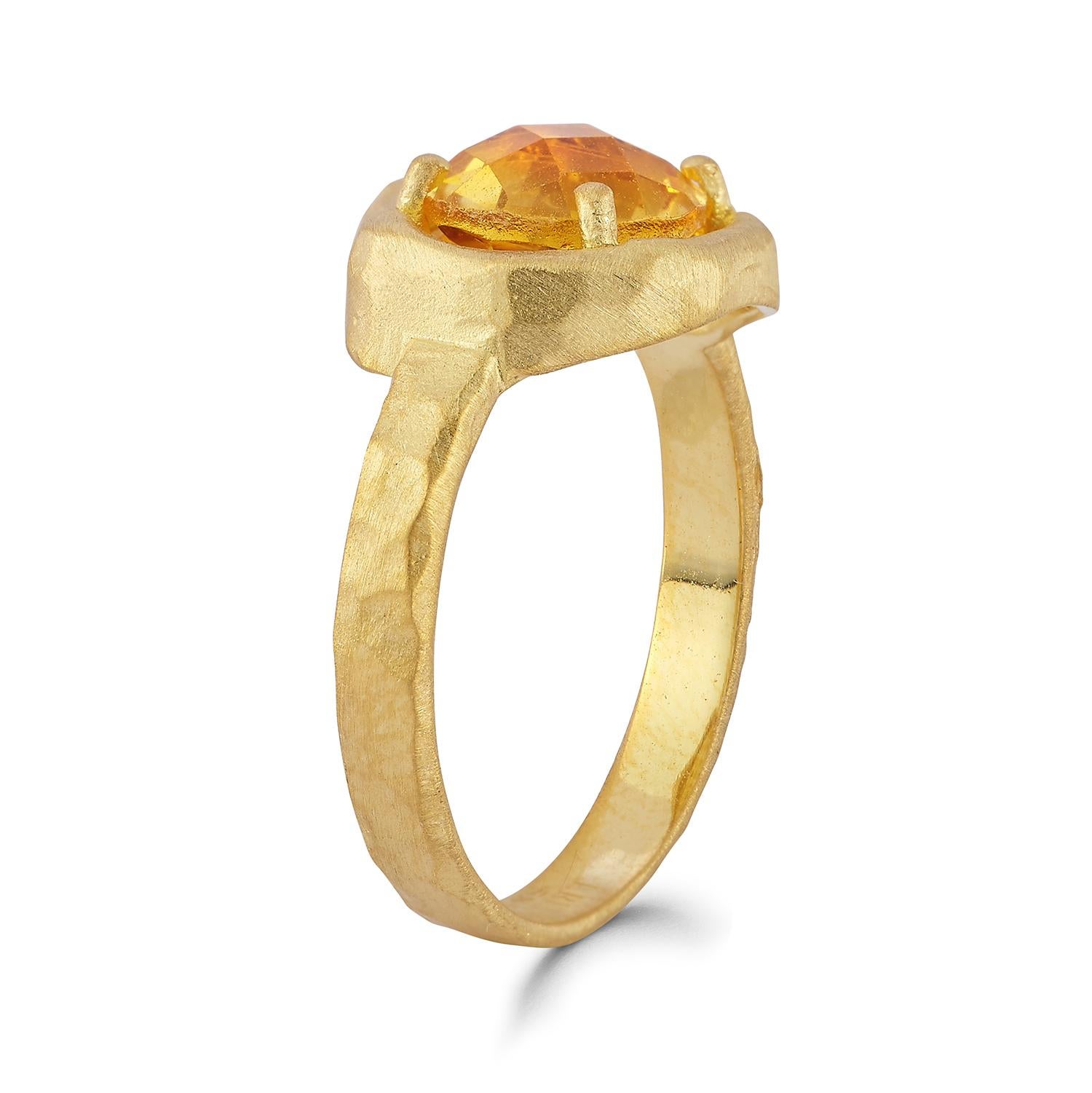 For Sale:  Hand-Crafted 14K Gold 1.8CT Citrine  Cocktail Ring 2