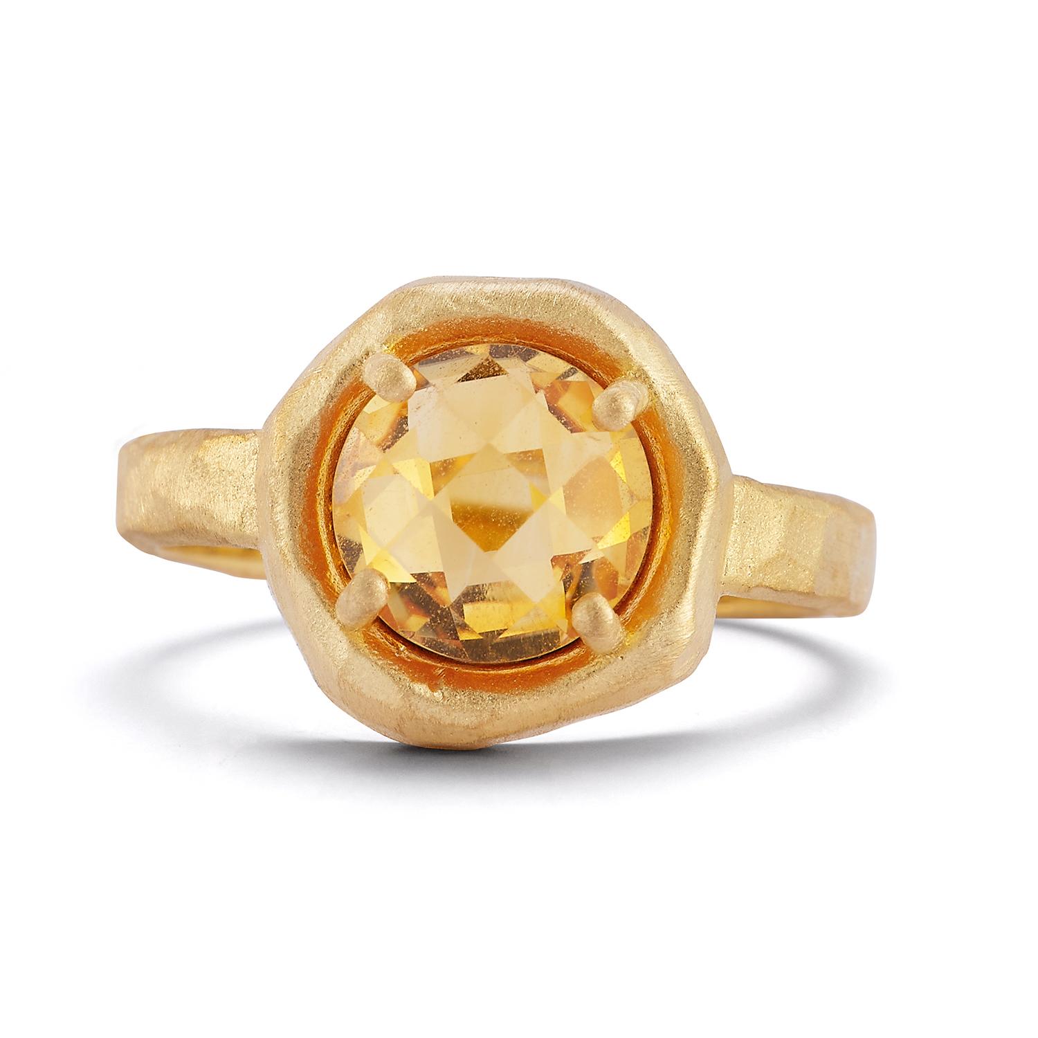 For Sale:  Hand-Crafted 14K Gold 1.8CT Citrine  Cocktail Ring 3