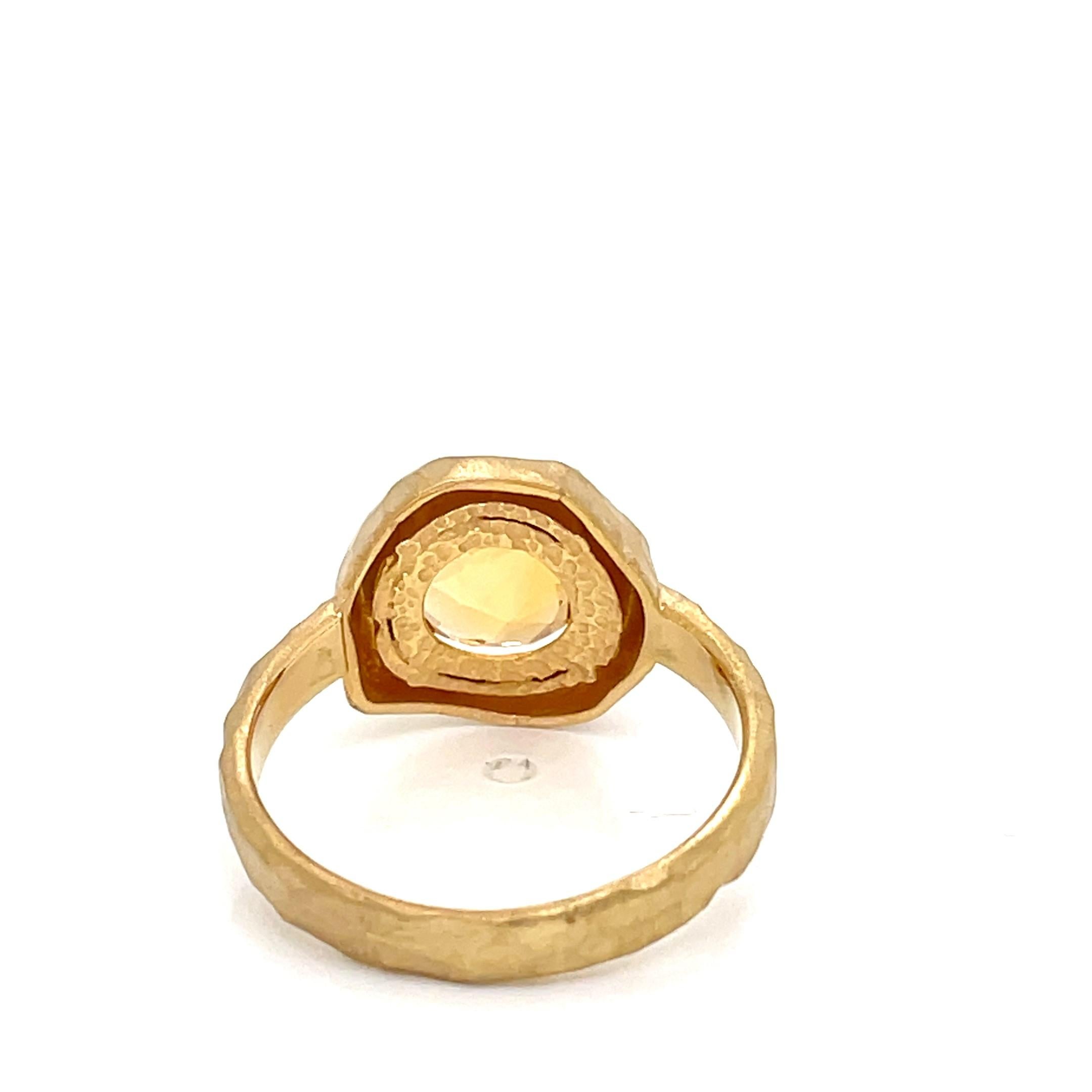 For Sale:  Hand-Crafted 14K Gold 1.8CT Citrine  Cocktail Ring 4