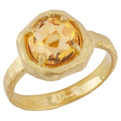 Citrino de Oro de 14K de 1,8 TONELADAS Hecho a Mano  Anillo de cóctel
