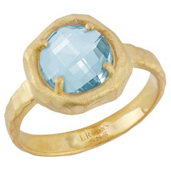 Hand-Crafted 14K Gold 2.25CT Blue Topaz Cocktail Ring