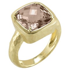 Hand-Crafted 14K Gold 6.0CT Smokey Topaz Cocktail Ring
