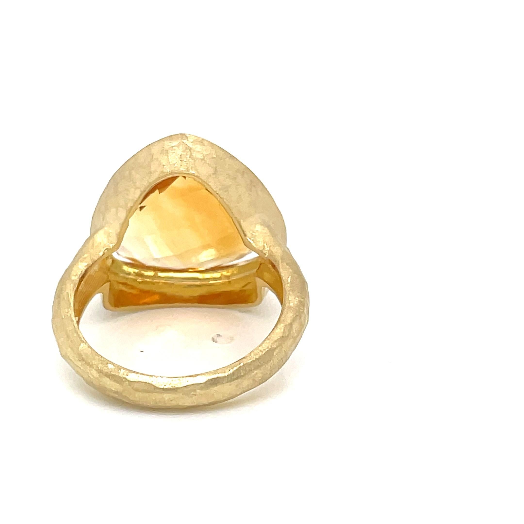 in vendita:  Anello in oro 14 carati da 9,2 ct. tw. Anello con pietra color citrino da 15 mm 4