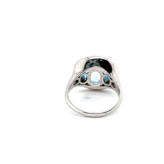 Hand-Crafted 14K Gold 9.95 ct. tw. Diamond & 9.95CT Blue Topaz Cocktail Ring