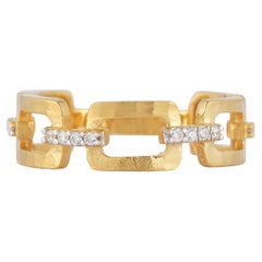 Or jaune 14 carats fait à la main 0,07 carat tw.  Anneau de liaison ouvert
