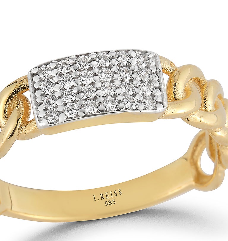 Id Studio Rings Customizable Handcrafted 14k Yellow Gold 0.14cttw Braided ID Ring For ...