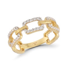 Handcrafted 14k Yellow Gold 0.43 Carat Tw Open Link Ring
