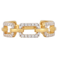 Handcrafted 14k Yellow Gold 0.43 Carat Tw Open Link Ring