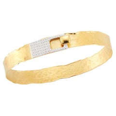 Hand-Crafted 14K Yellow Gold Buckle Cuff Bracelet