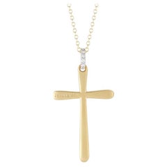 Hand-Crafted 14K Yellow Gold Cross Pendant