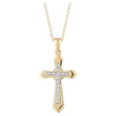 Hand-Crafted 14K Yellow Gold Cross Pendant
