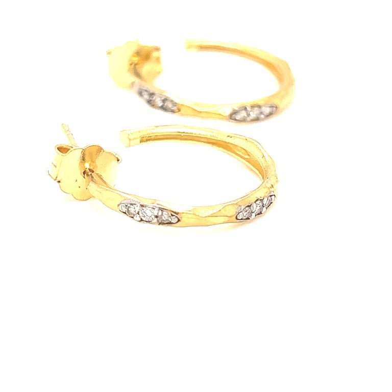 HandCrafted 14K Yellow Gold Dangling Dog Tag Earrings For Sale at 1stDibs