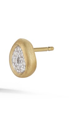 Handcrafted 14 Karat Yellow Gold Freeform Stud Earrings