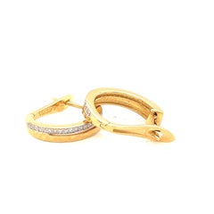 Hand-Crafted 14K Yellow Gold Hammered Huggies Earrings