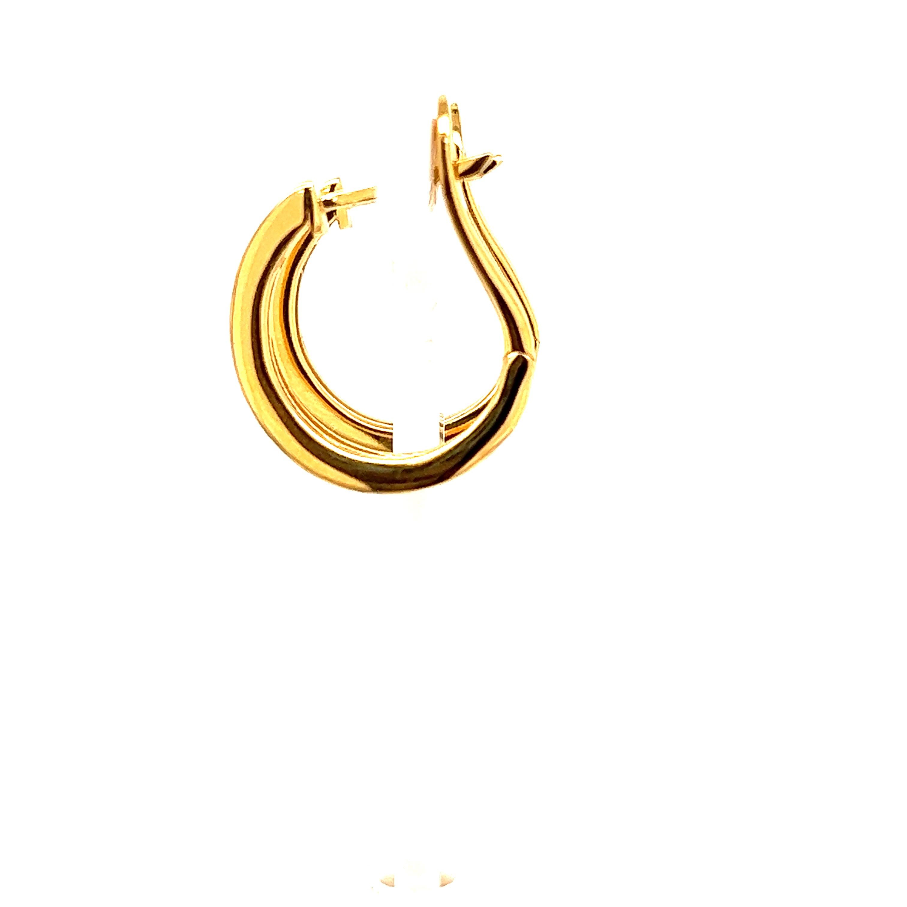 Round Cut Hand-Crafted 14K Yellow Gold Hammered Huggies Earrings For Sale