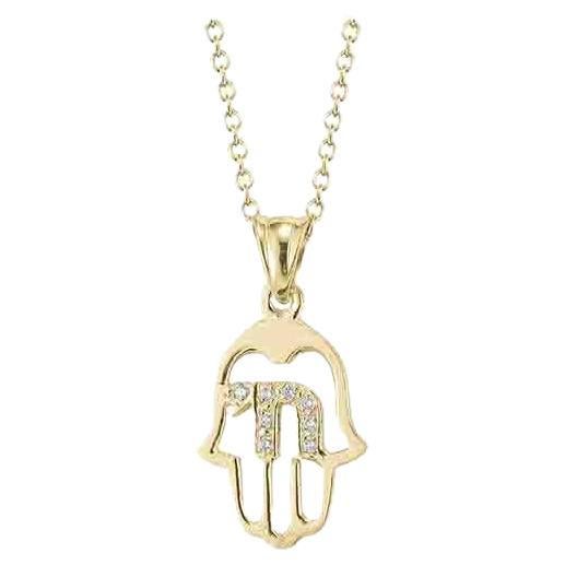 Hand-Crafted 14K Yellow Gold Hand-of-God 'Hamsa Hand' Pendant