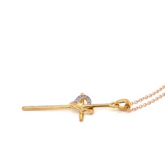 Hand-Crafted 14K Yellow Gold Heart Over Cross Pendant