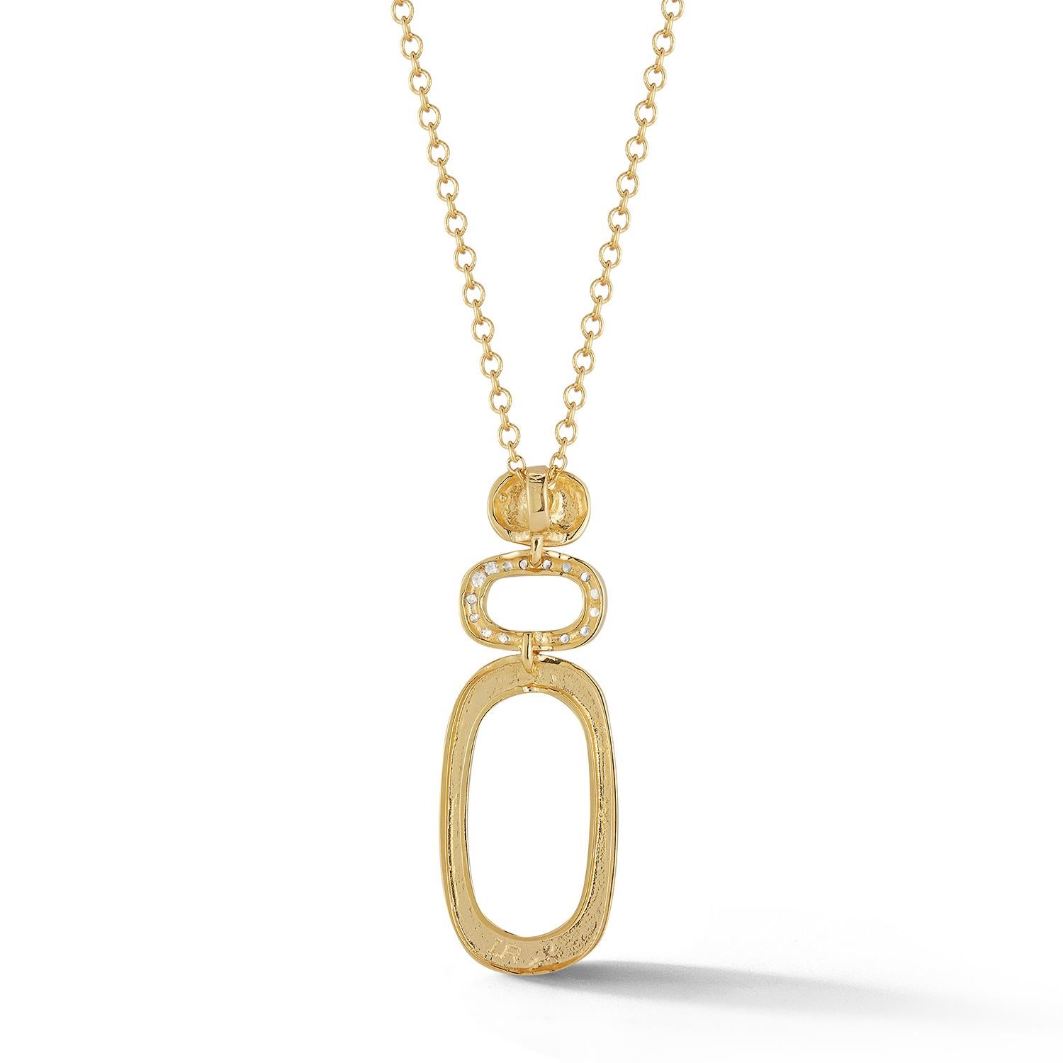 Round Cut Hand-Crafted 14k Yellow Gold High Polish Geometric Pendant For Sale