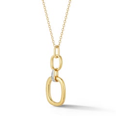 Hand-Crafted 14K Yellow Gold High Polish Graduating Open-Form Pendant