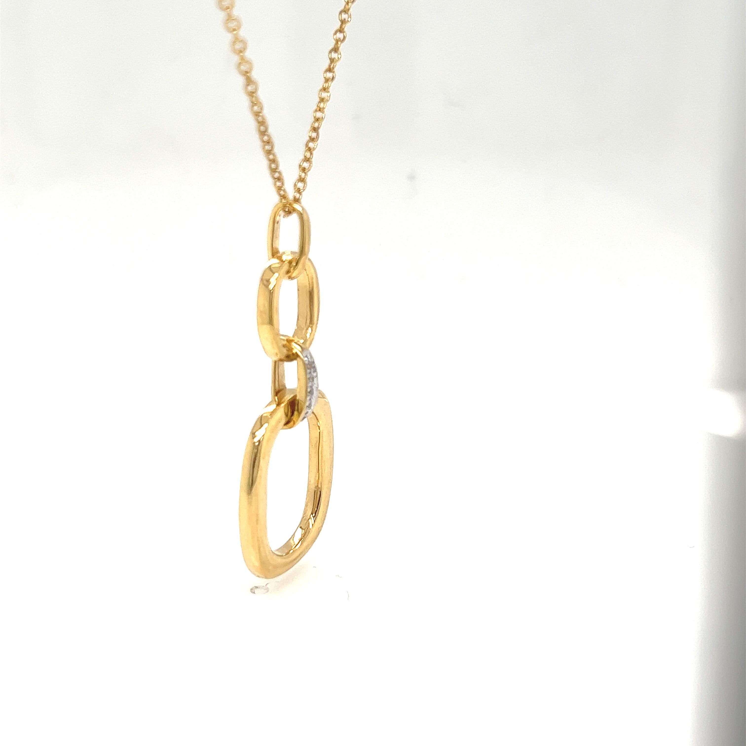Hand-Crafted 14K Yellow Gold High Polish Graduating Open-Form Pendant In New Condition For Sale In Great Neck, NY