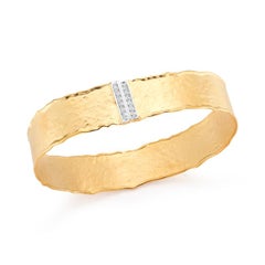 Bracciale stretto in oro giallo 14K fatto a mano