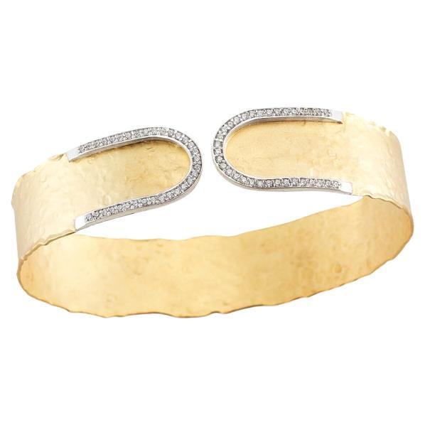 Hand-Crafted 14K Yellow Gold Narrow Cuff Bracelet