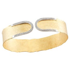 Hand-Crafted 14K Yellow Gold Narrow Cuff Bracelet