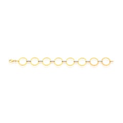 Hand-Crafted 14k Yellow Gold Open Circle Link Bracelet