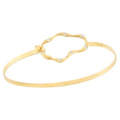 Hand-Crafted 14K Yellow Gold Open Free-Form Bangle Bracelet
