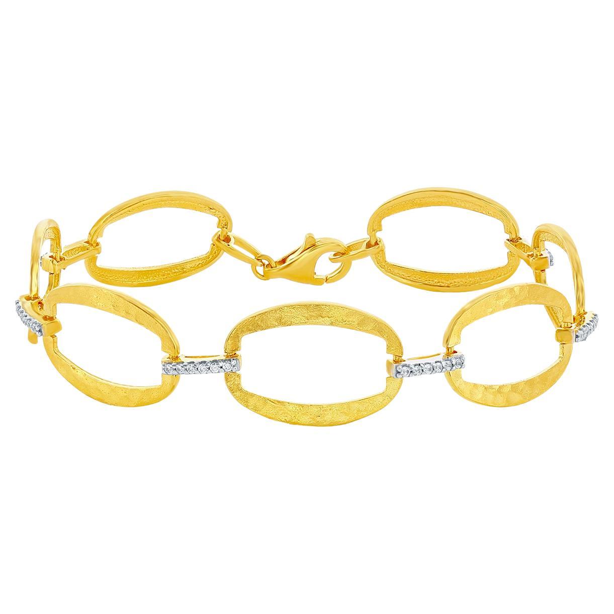 Hand-Crafted 14K Yellow Gold Open Link Bracelet