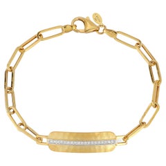 Hand-Crafted 14K Yellow Gold Open Link Dog-Tag Bracelet
