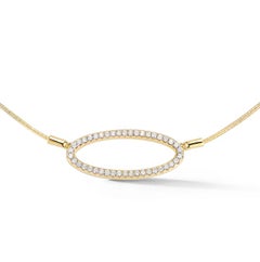 Hand-Crafted 14K Yellow Gold Open Oval Mesh Necklace