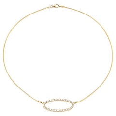 Hand-Crafted 14K Yellow Gold Open Oval Mesh Necklace