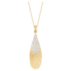 Hand-Crafted 14K Yellow Gold Tear Drop Pendant