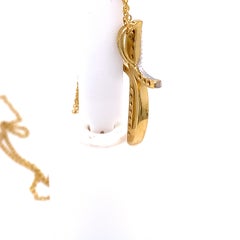 Hand-Crafted 14K Yellow Gold United Methodist Church Cross & Flame Pendant