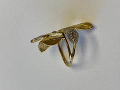 Hand-Crafted 14K Yellow Gold Vine Leaf Ring