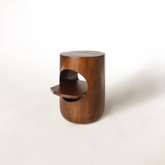 Hand-Crafted Acacia Wood Side Table / Pedestal Table / Accent Table, S-table-01