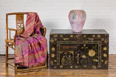 Colección de Artistas Americanos Hecho a Mano Jarrón Pastel Rosa con Tejido