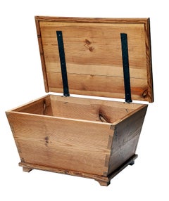 Hand Crafted Angular Pine Accent Chest, Small Trunk