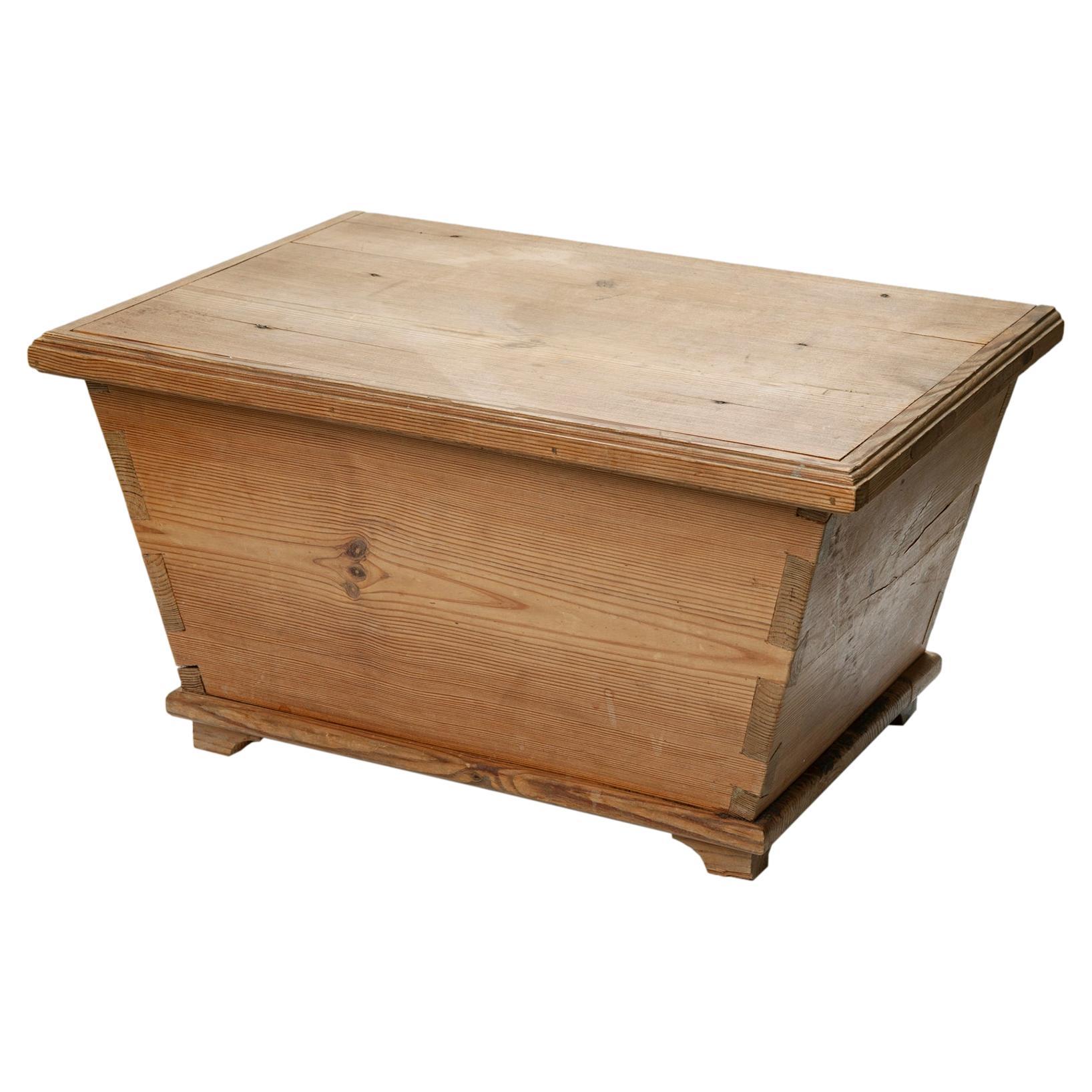 Hand Crafted Angular Pine Accent Chest, Small Trunk For Sale