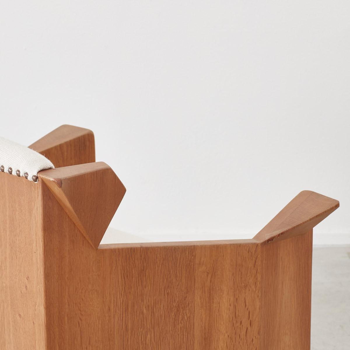 Oak Handcrafted Anthroposophical Chair, Europe, circa 1930s