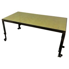 Vintage Hand Crafted Art Deco Brutalist Dining, Console Table or Desk