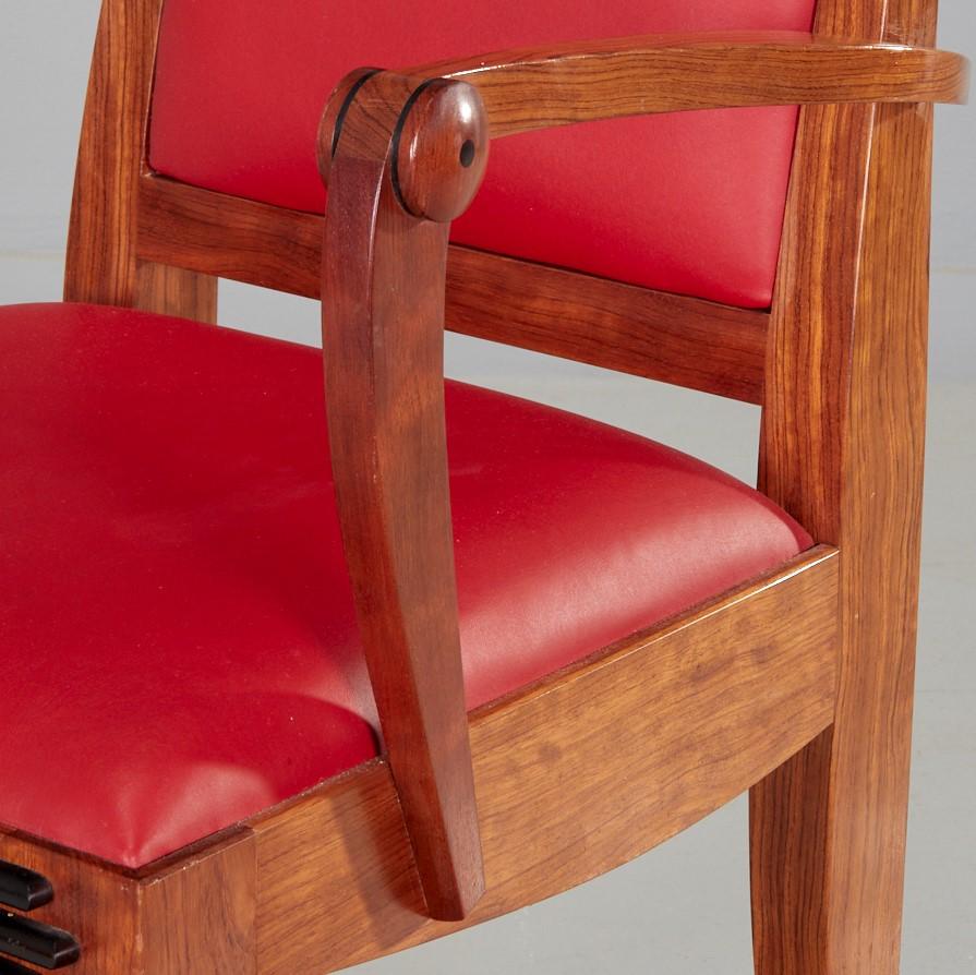 Handgefertigter Spieltisch im Art-Déco-Stil und vier Stühle Ronald C. Puckett & Co. (Ende des 20. Jahrhunderts) im Angebot