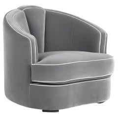 Hand-Crafted Art Deco Velvet Armchair by Munna Design Studio