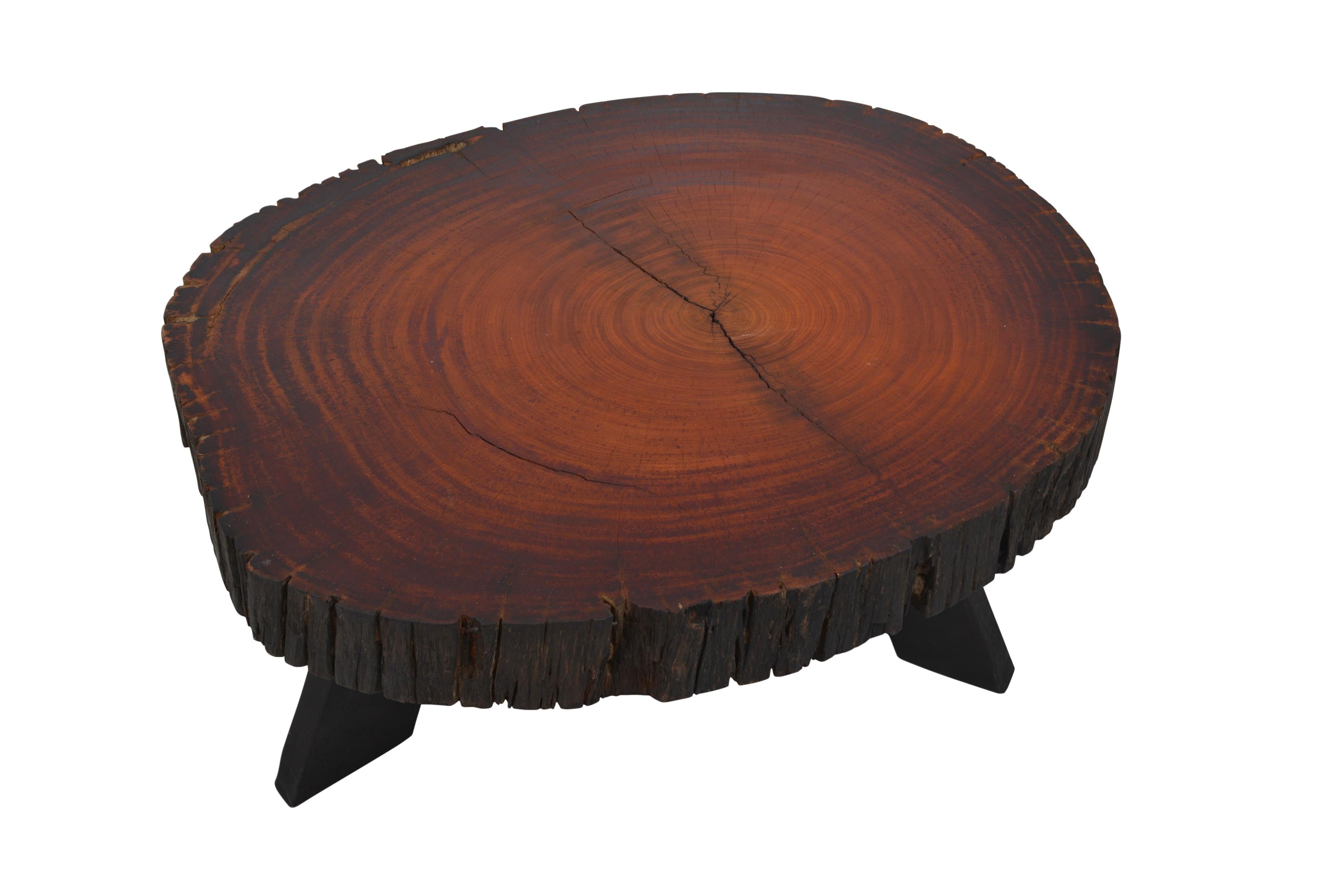 Contemporary Handcrafted Belgian Tree Trunk Table For Sale