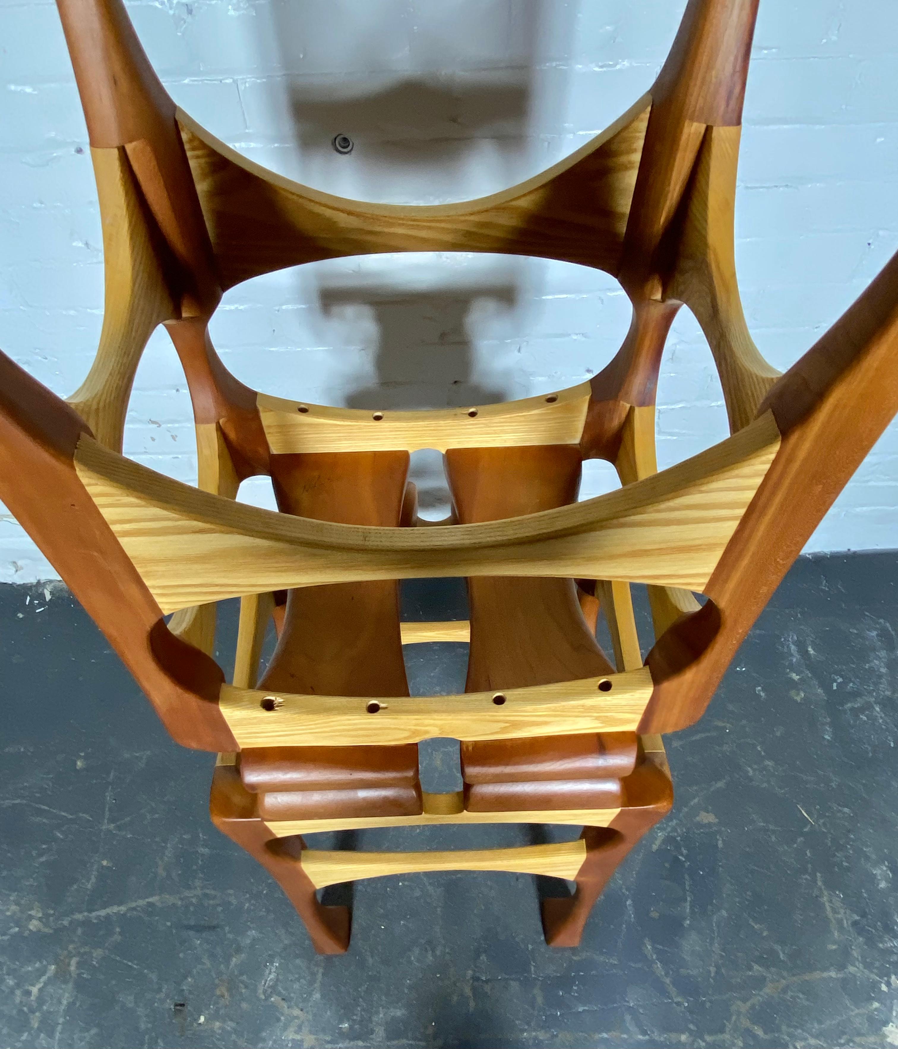 Hand Crafted Bespoke Workshop/Studio Stools.  2-tone birch and cherry  For Sale 3