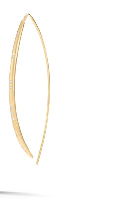 Handcrafted Bow-Shaped Wire Hook Earrings, Embellished with Diamonds