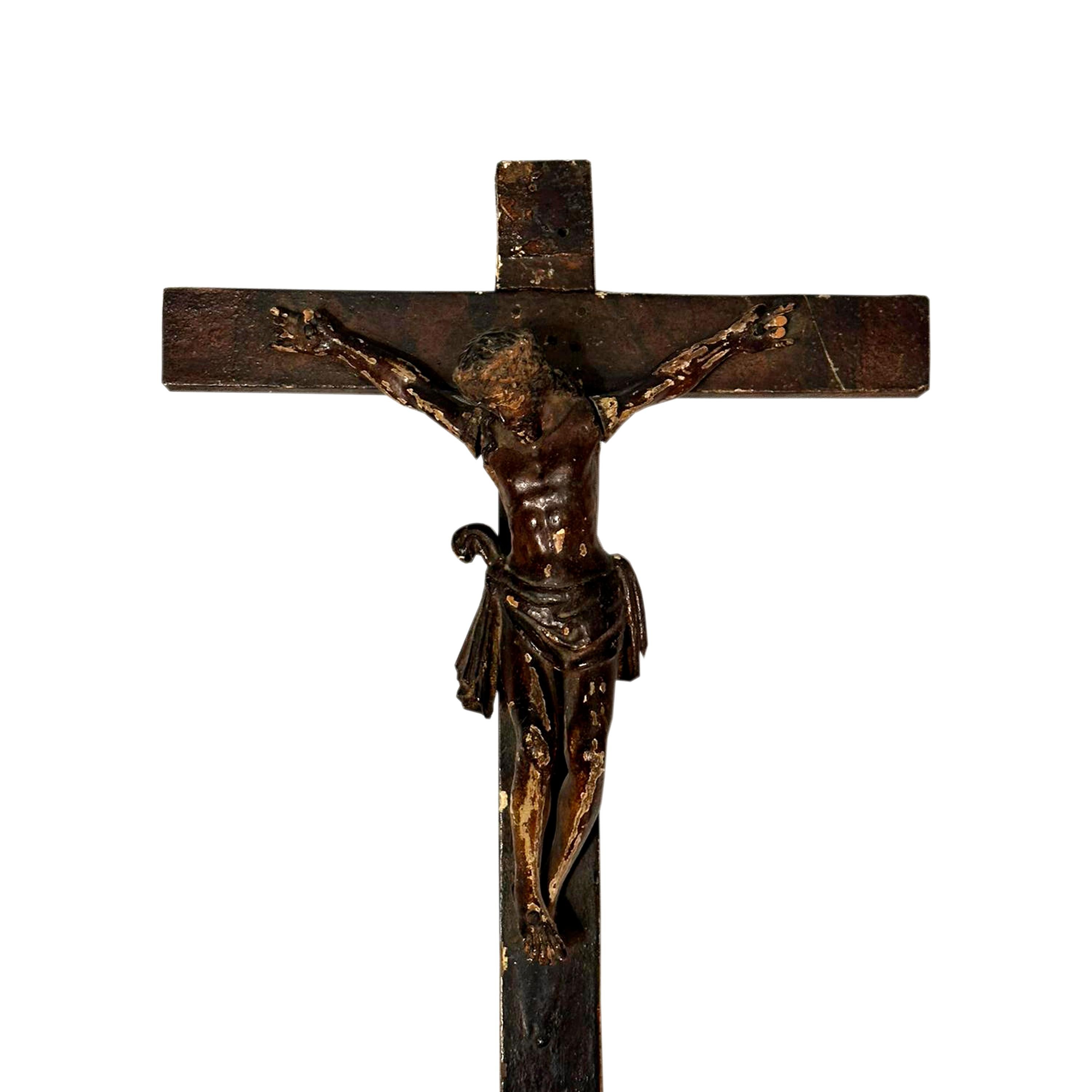 Intagliato a mano Scultura calvario in legno di bosso realizzata a mano. Spagna, XVII secolo. in vendita
