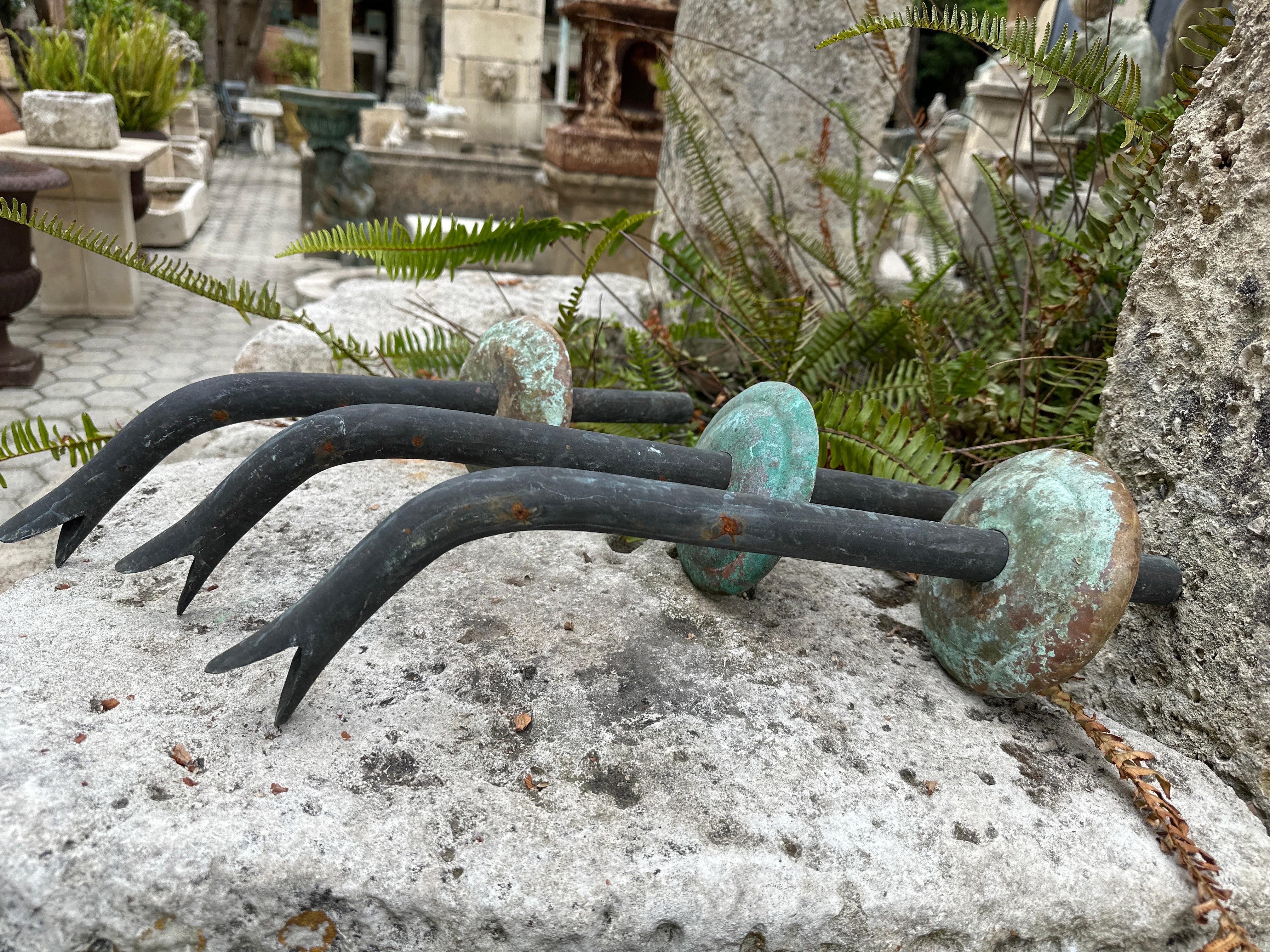 hand crafted  Bronze Wall mount  fountain Spout with Escutcheon water feature For Sale 4