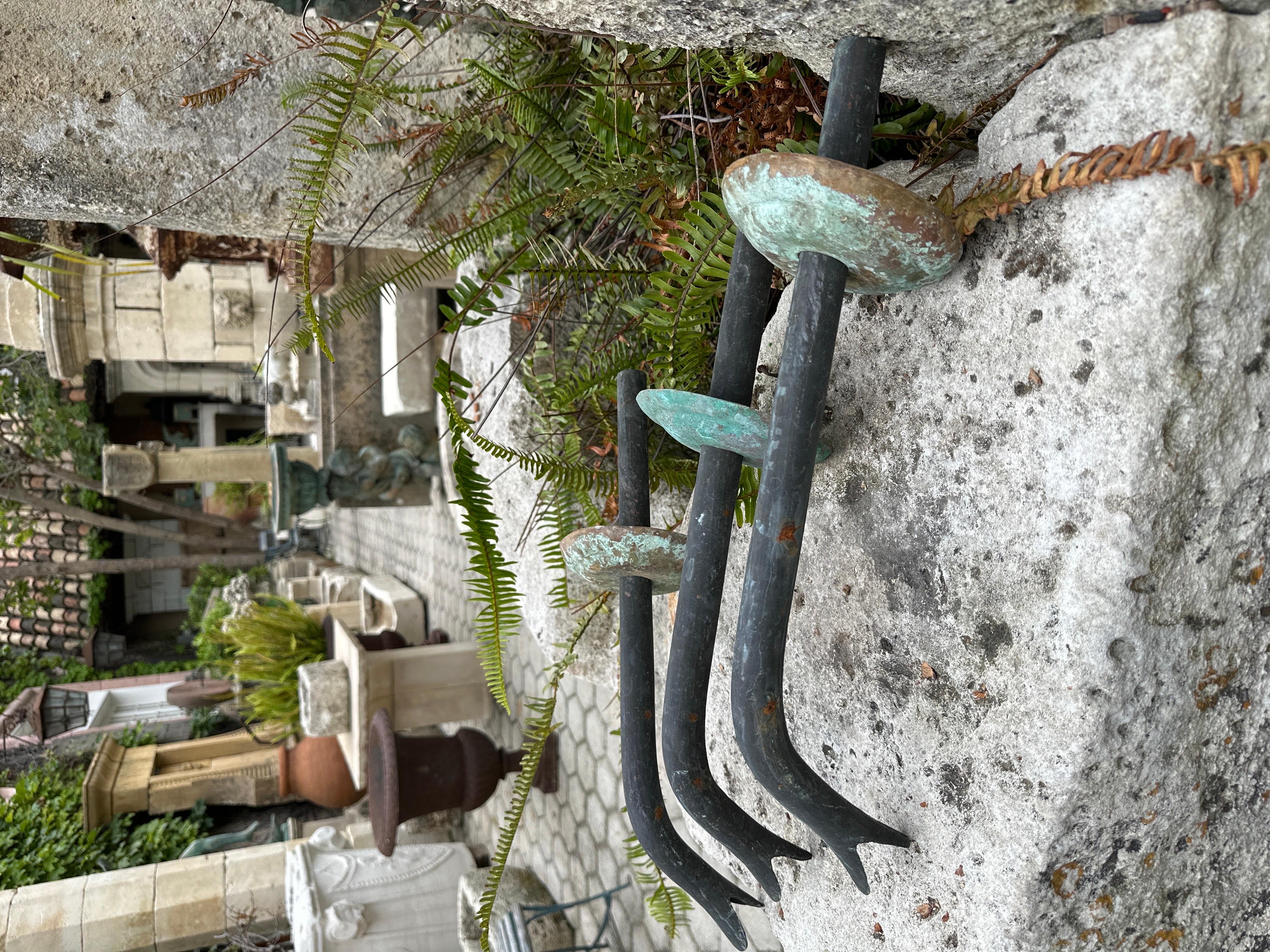 hand crafted  Bronze Wall mount  fountain Spout with Escutcheon water feature For Sale 7